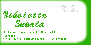 nikoletta supala business card